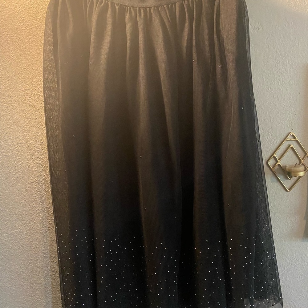 Black A line tulle skirt